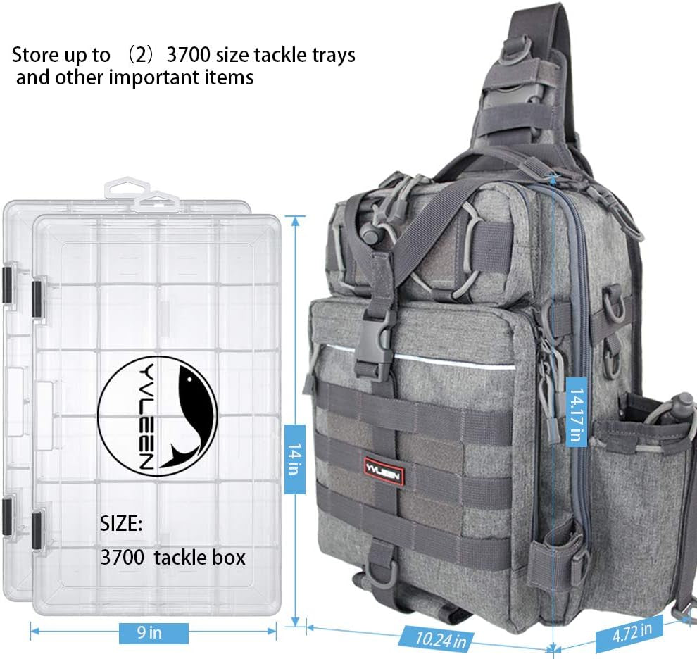 Water-Resistant Fishing Tackle Backpack with Rod Holder