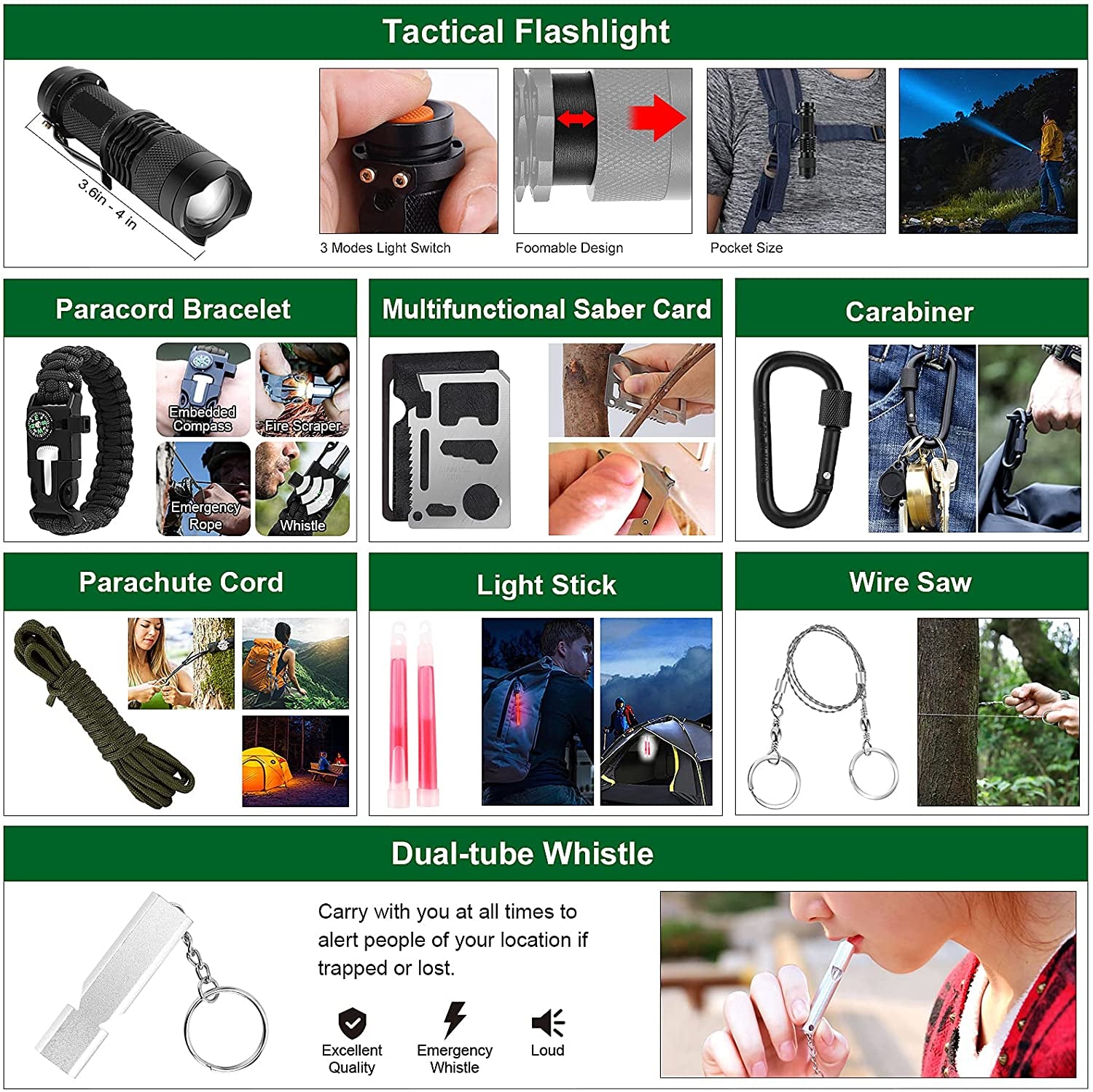 (142-Piece) Survival & First Aid Gear for Camping Adventures