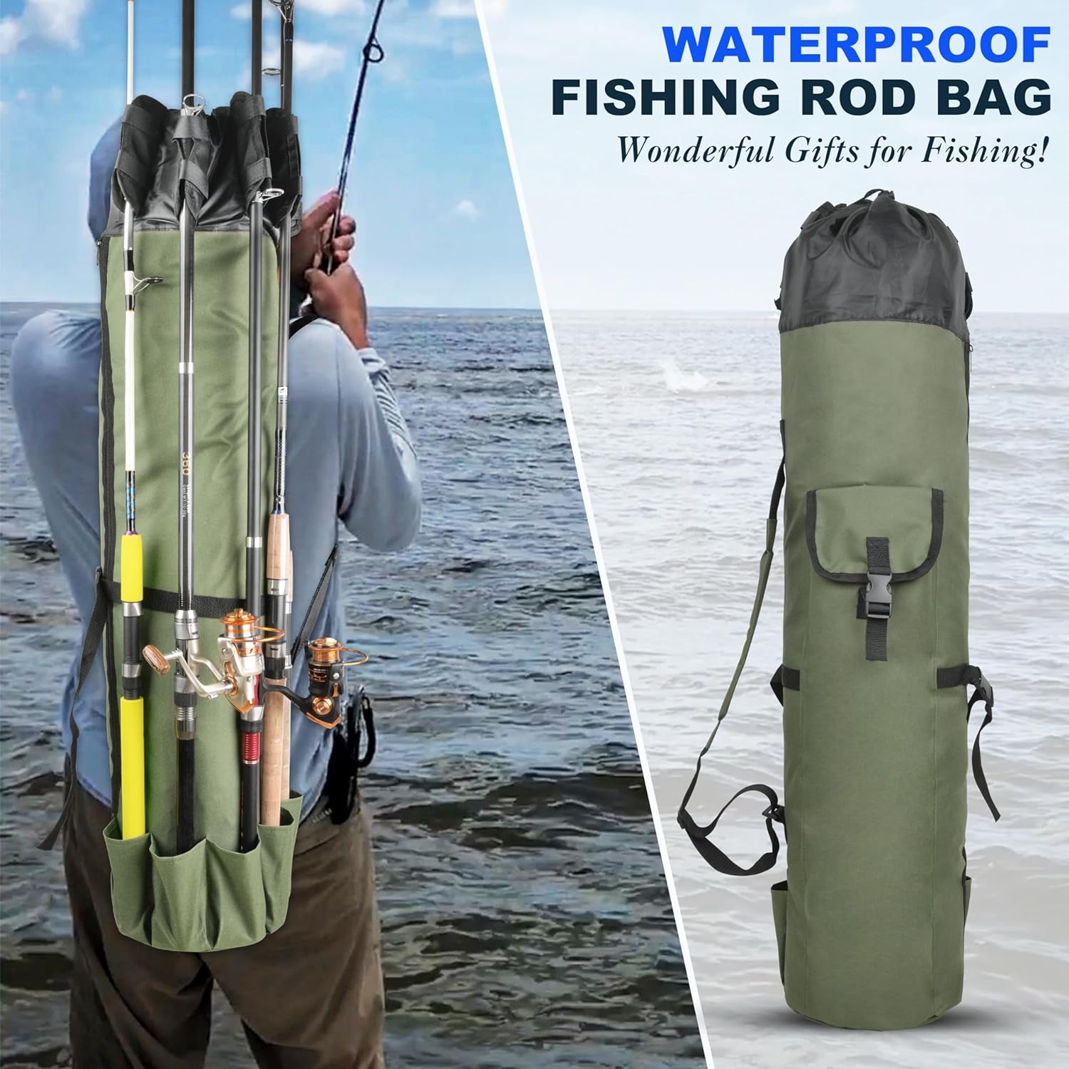 Portable Fishing Rod Case with Tackle Organizer