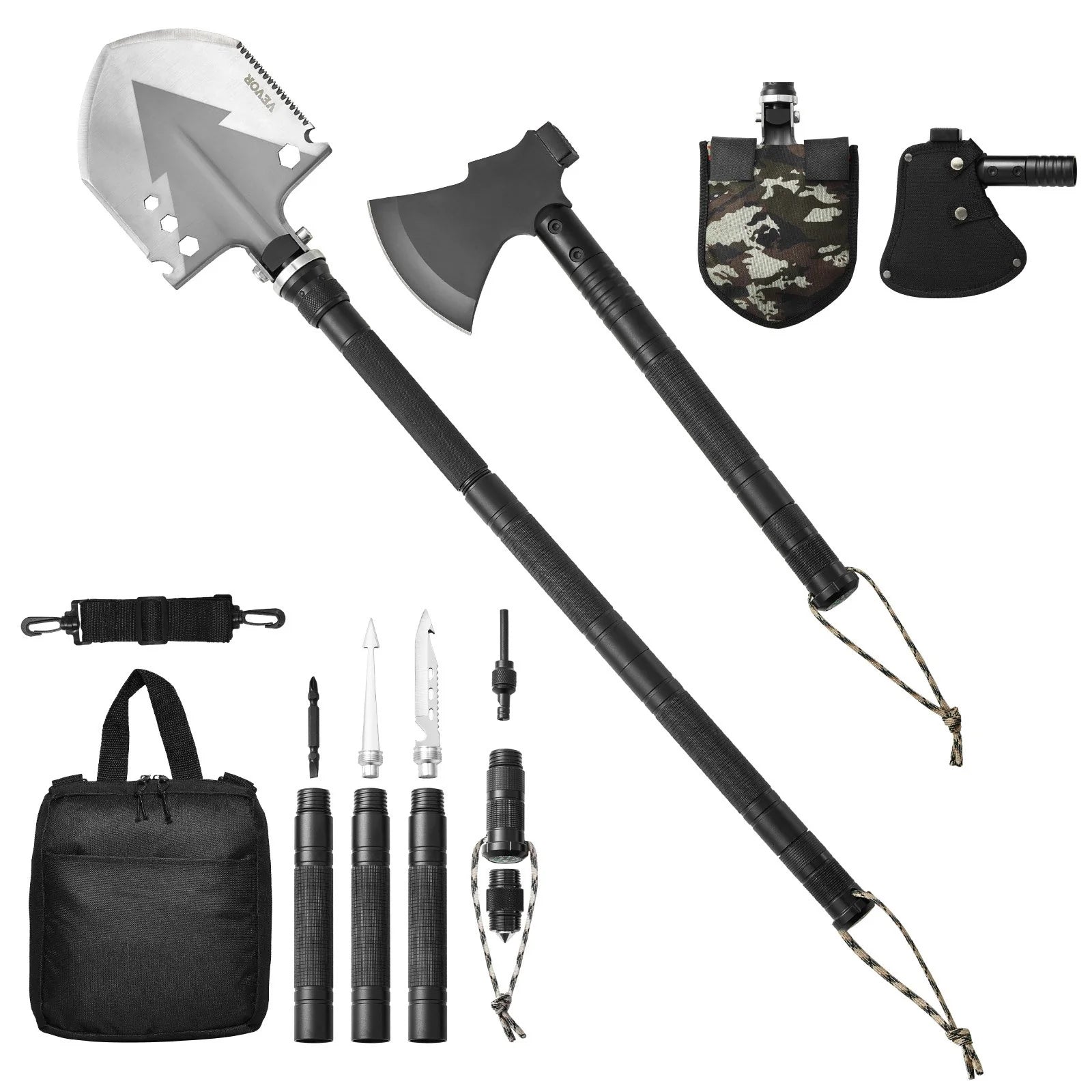 16-In-1 Survival Toolkit for  Camping with Hatchet