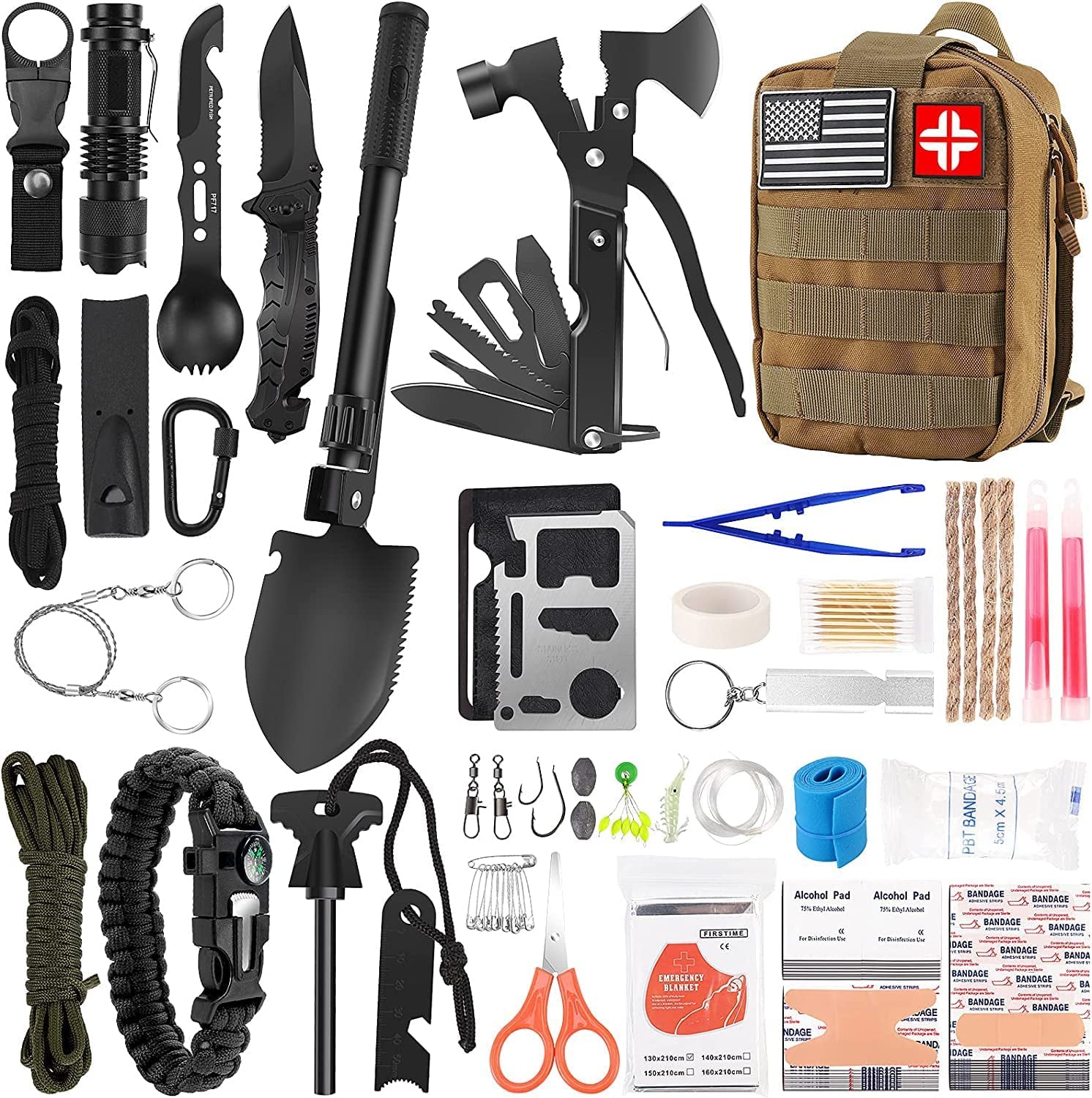 (142-Piece) Survival & First Aid Gear for Camping Adventures