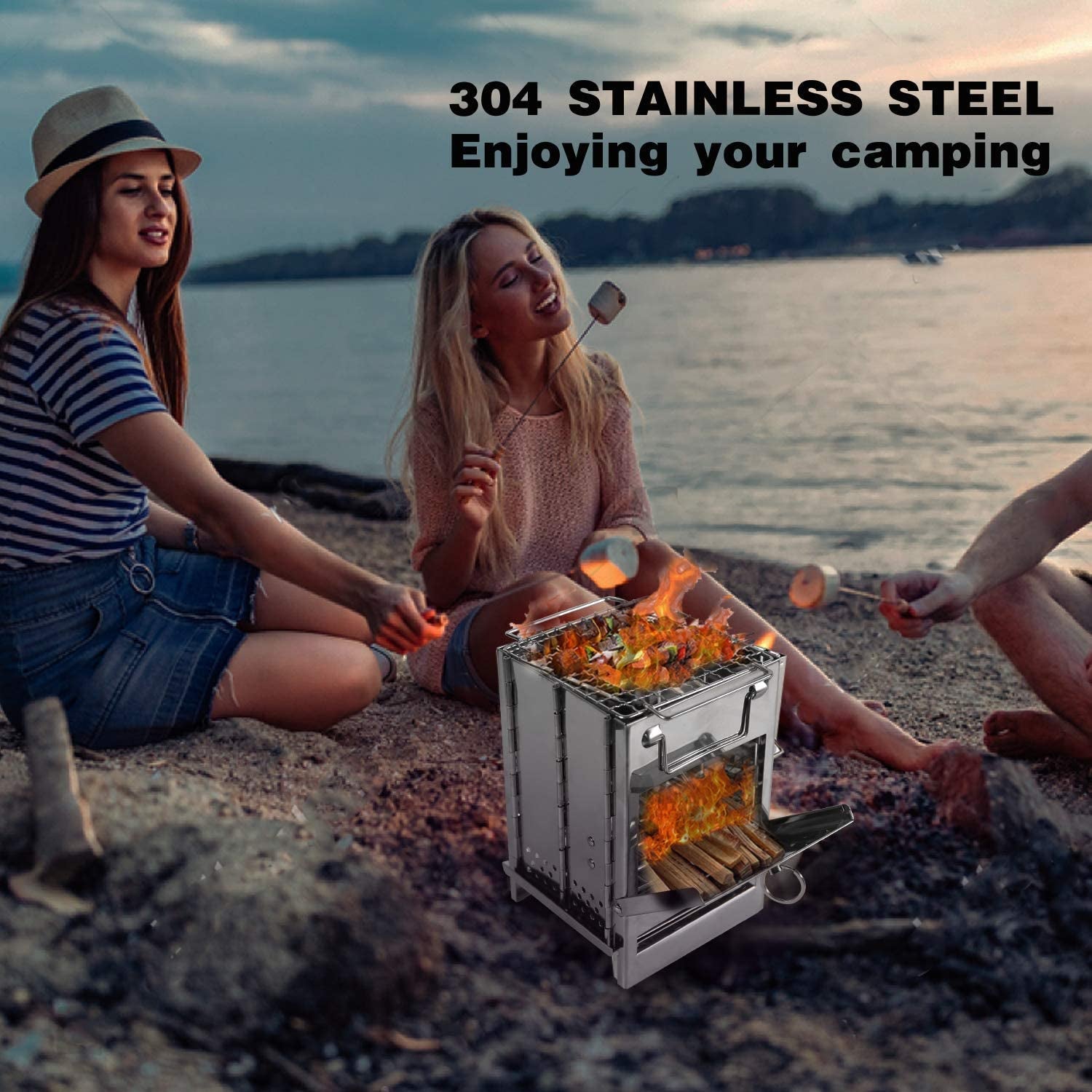 Portable Collapsible Wood Burning Stove for Camping