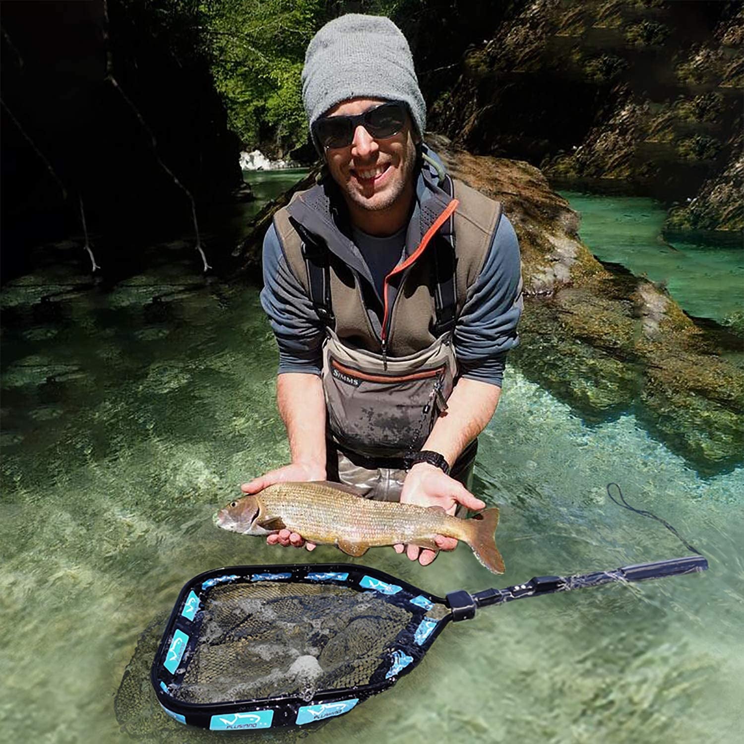 Foldable Rubber Coated Fishing Net for Easy Catch & Release