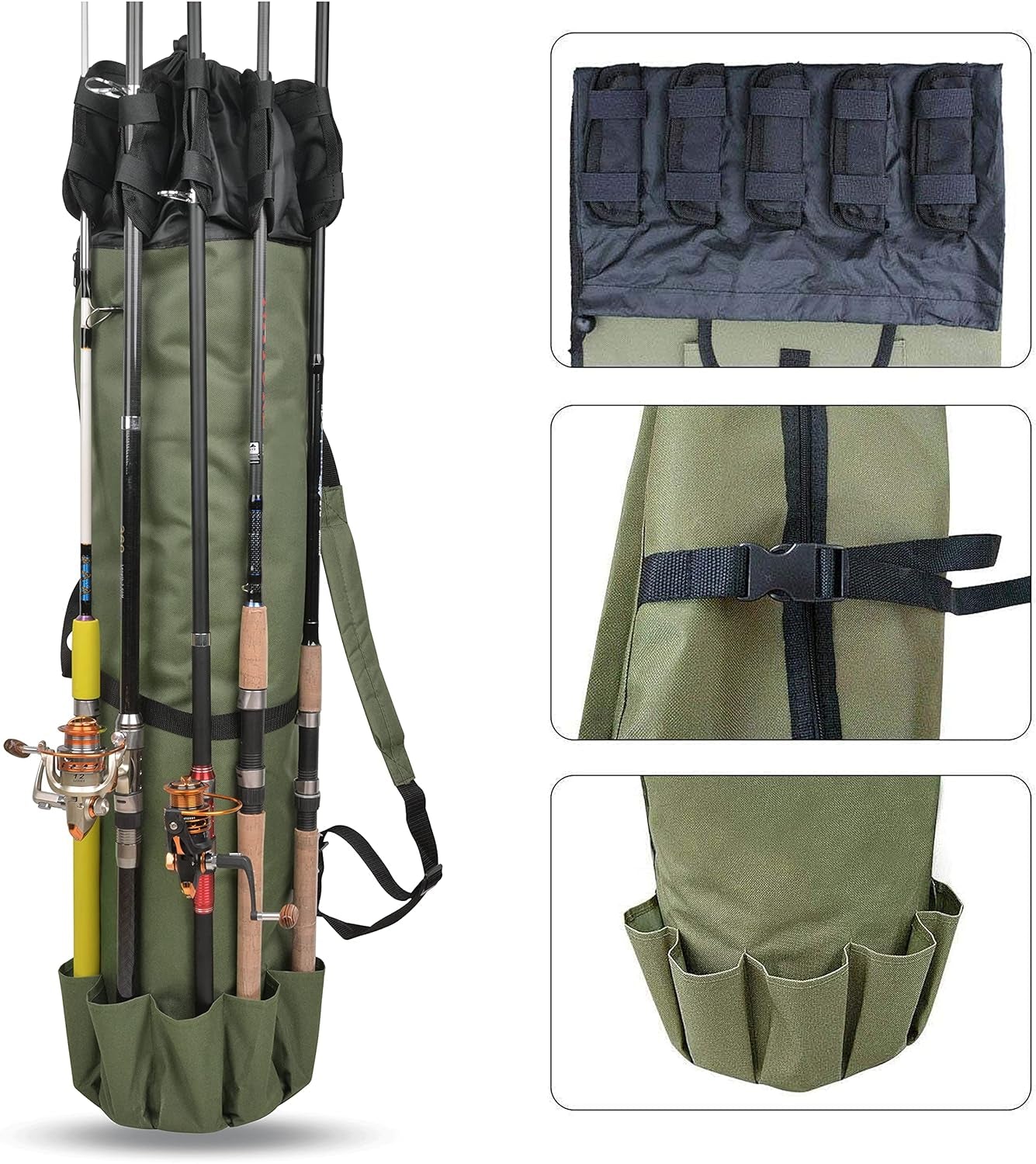 Portable Fishing Rod Case with Tackle Organizer