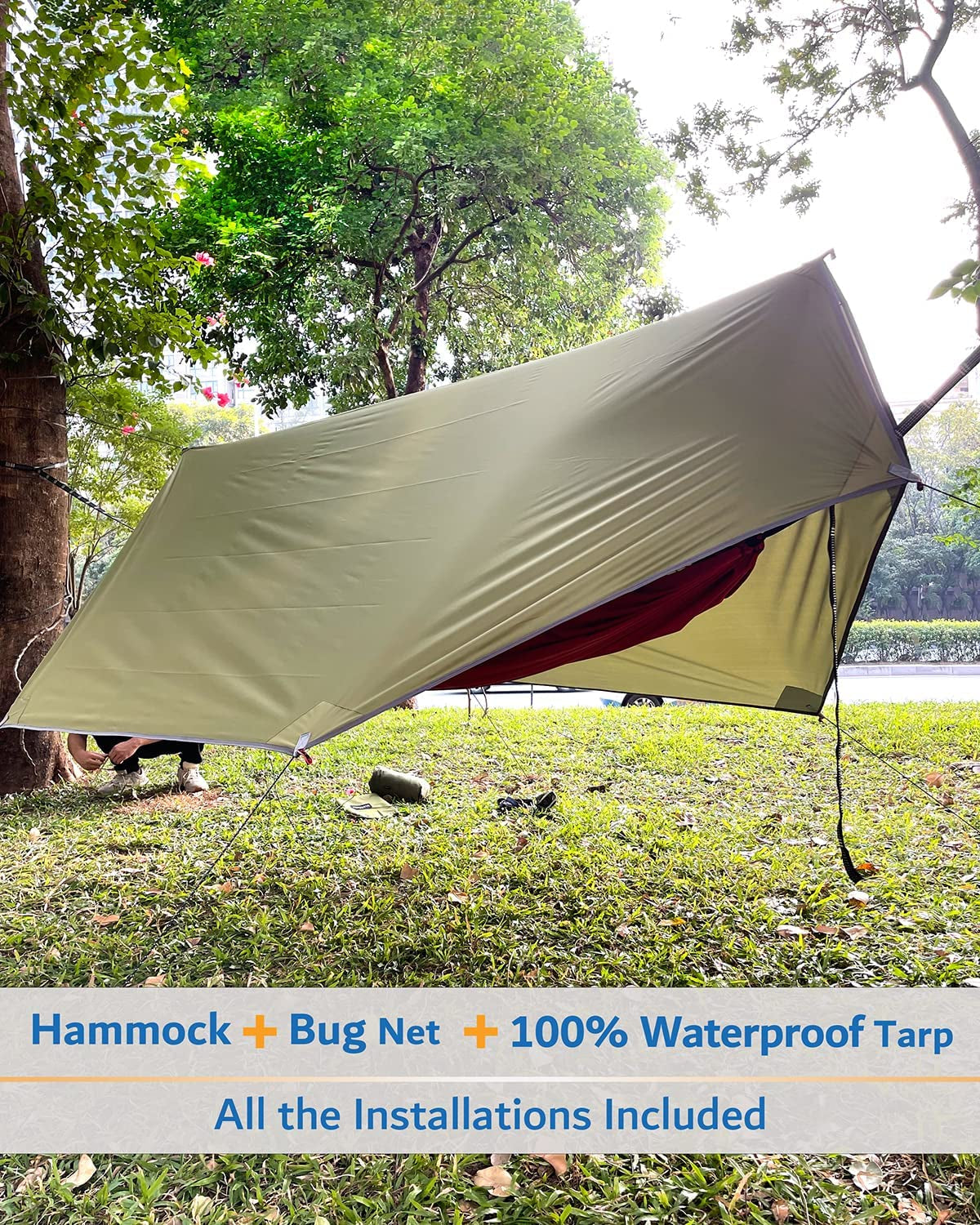 2-Person Portable Camping Hammock with Net