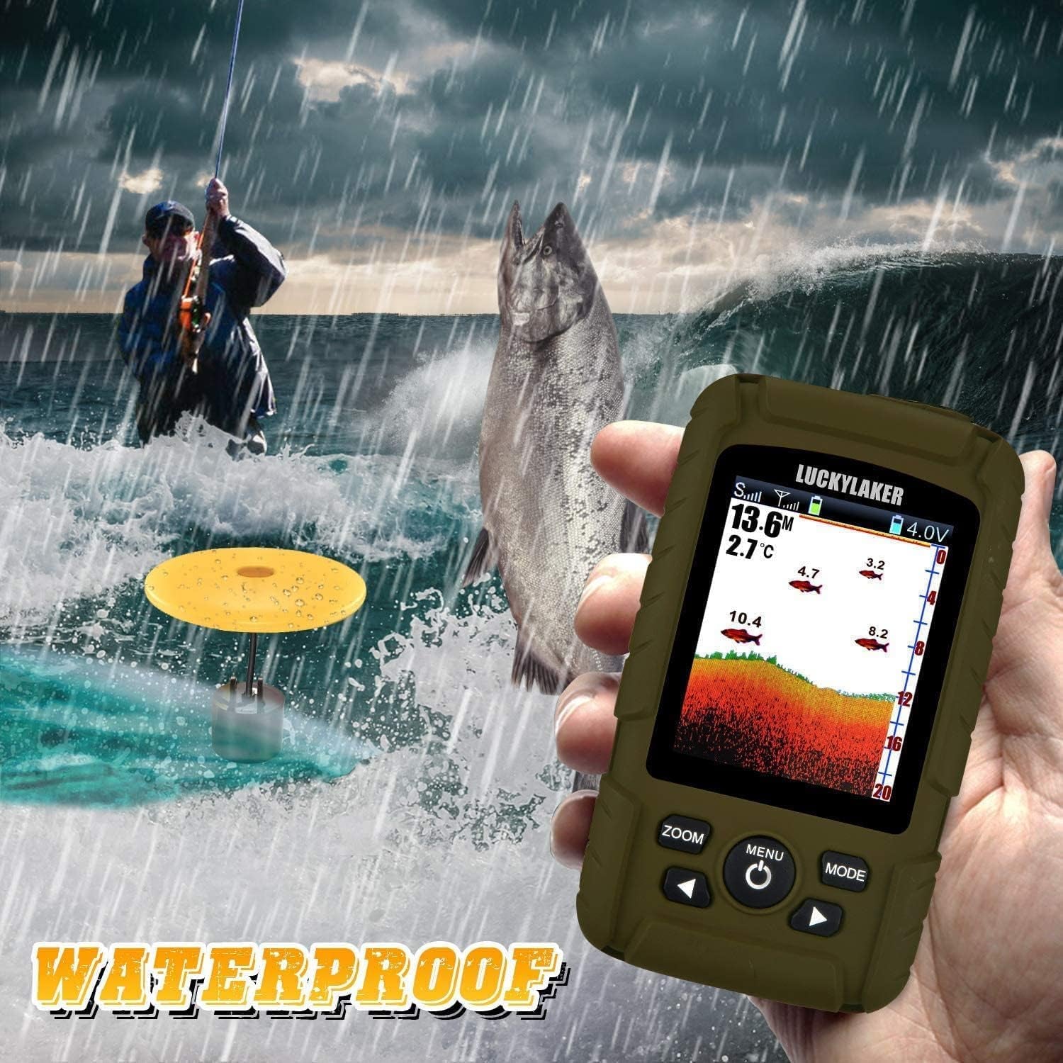 Portable Waterproof Fish Finder for Boating, Kayaking, and Ice Fishing