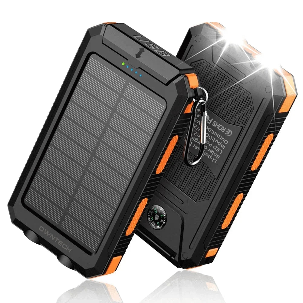 20,000mAh Portable Solar Charger - Dual USB for iPhone & Android