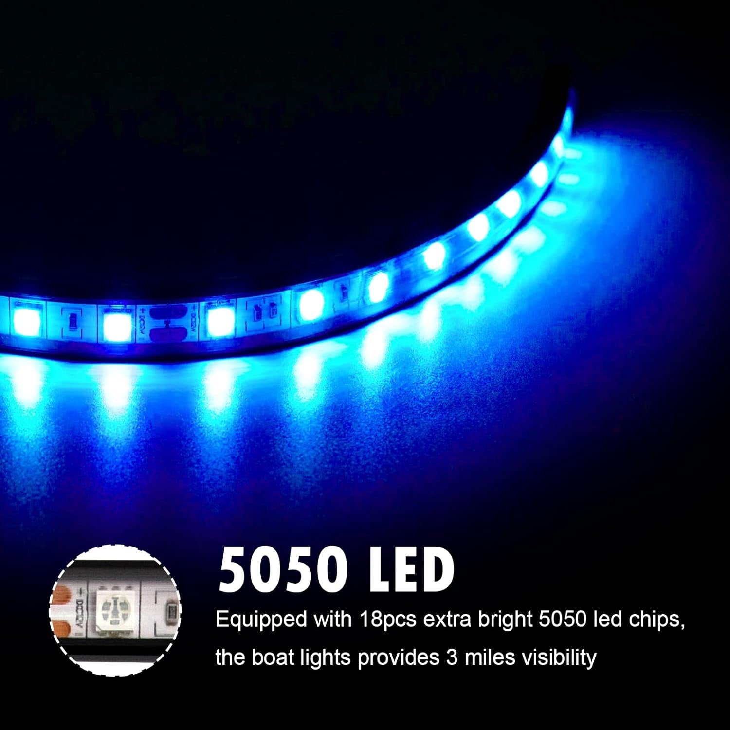 Blue Waterproof LED Boat Lights for Night Fishing