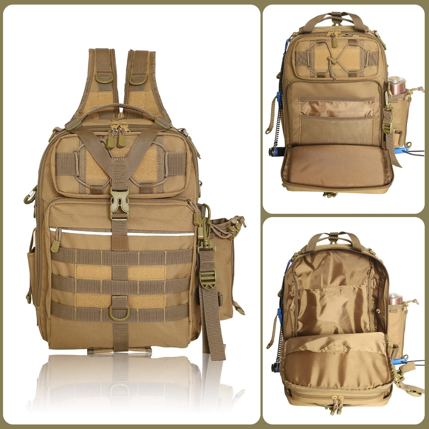 Large Water-Resistant Fishing Tackle Backpack