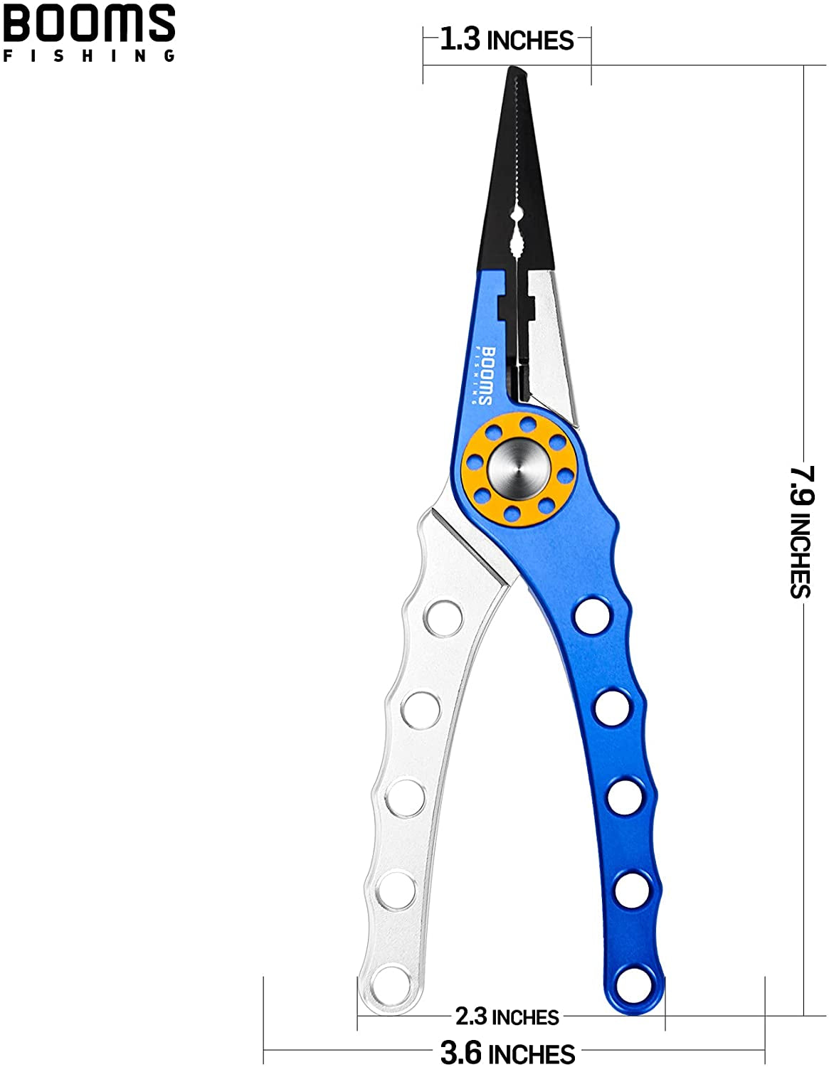 Aluminum Fishing Pliers with Hook Remover, Line Cutter, Split Ring Tool, Lanyard, and Sheath