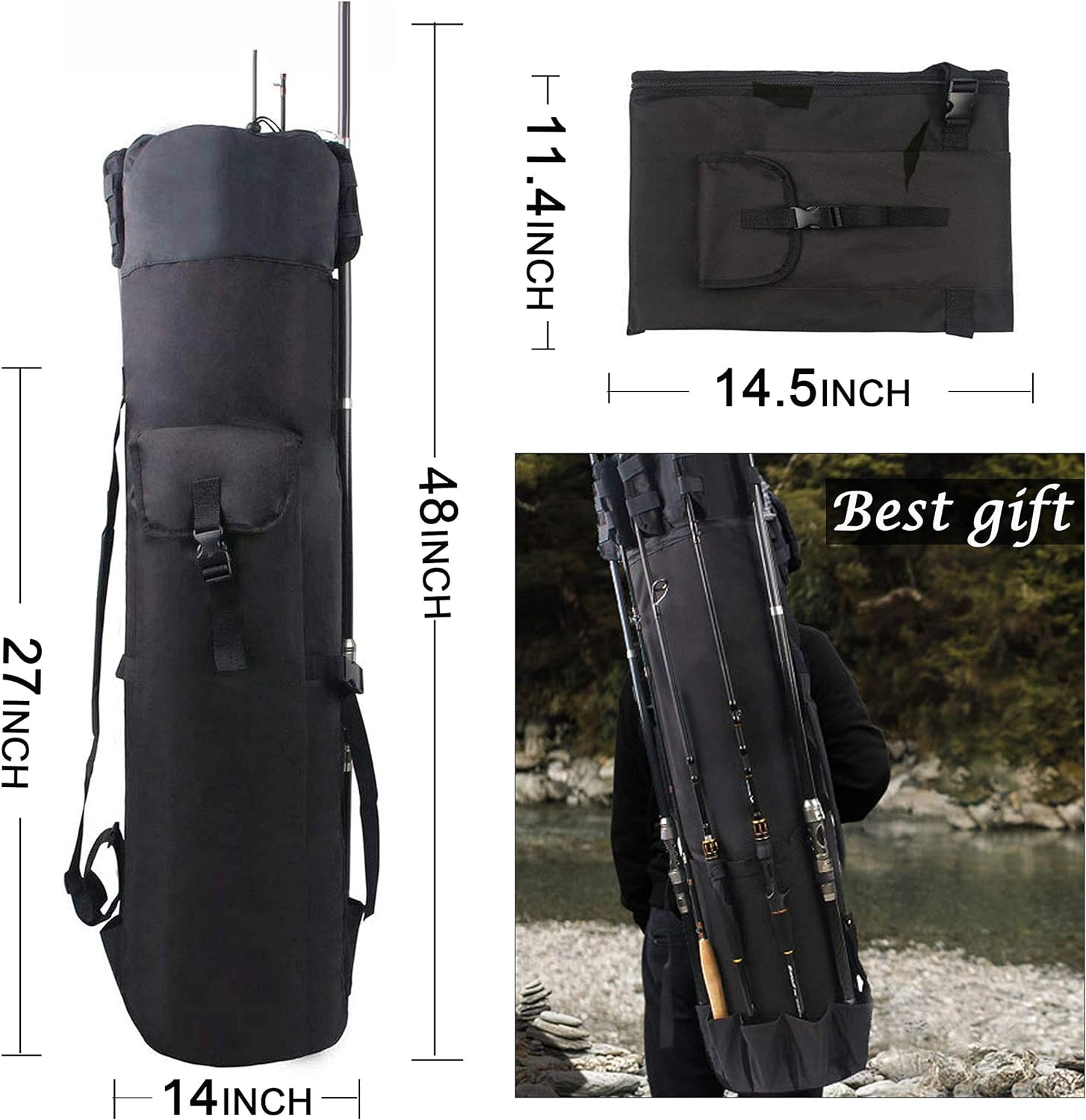 Portable Waterproof Fishing Rod & Tackle Organizer