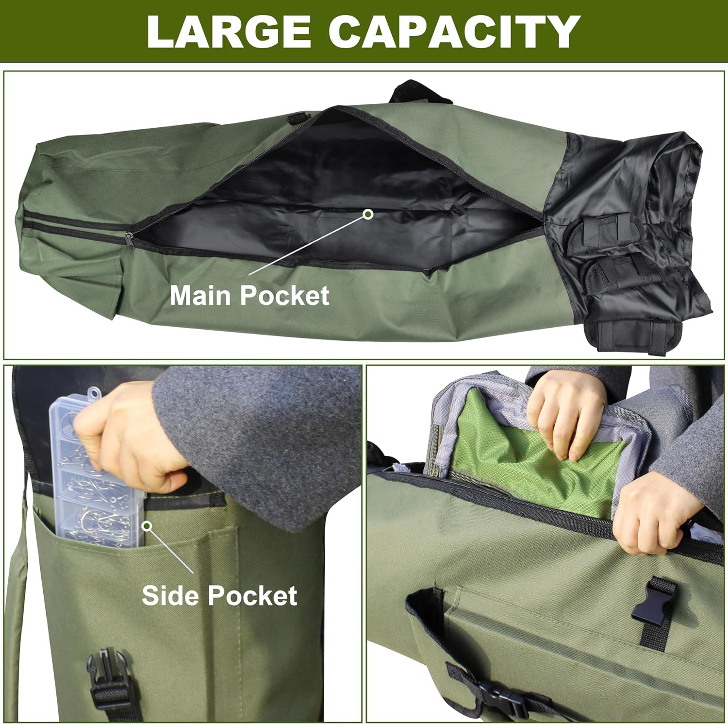 Portable Fishing Rod Case with Tackle Organizer