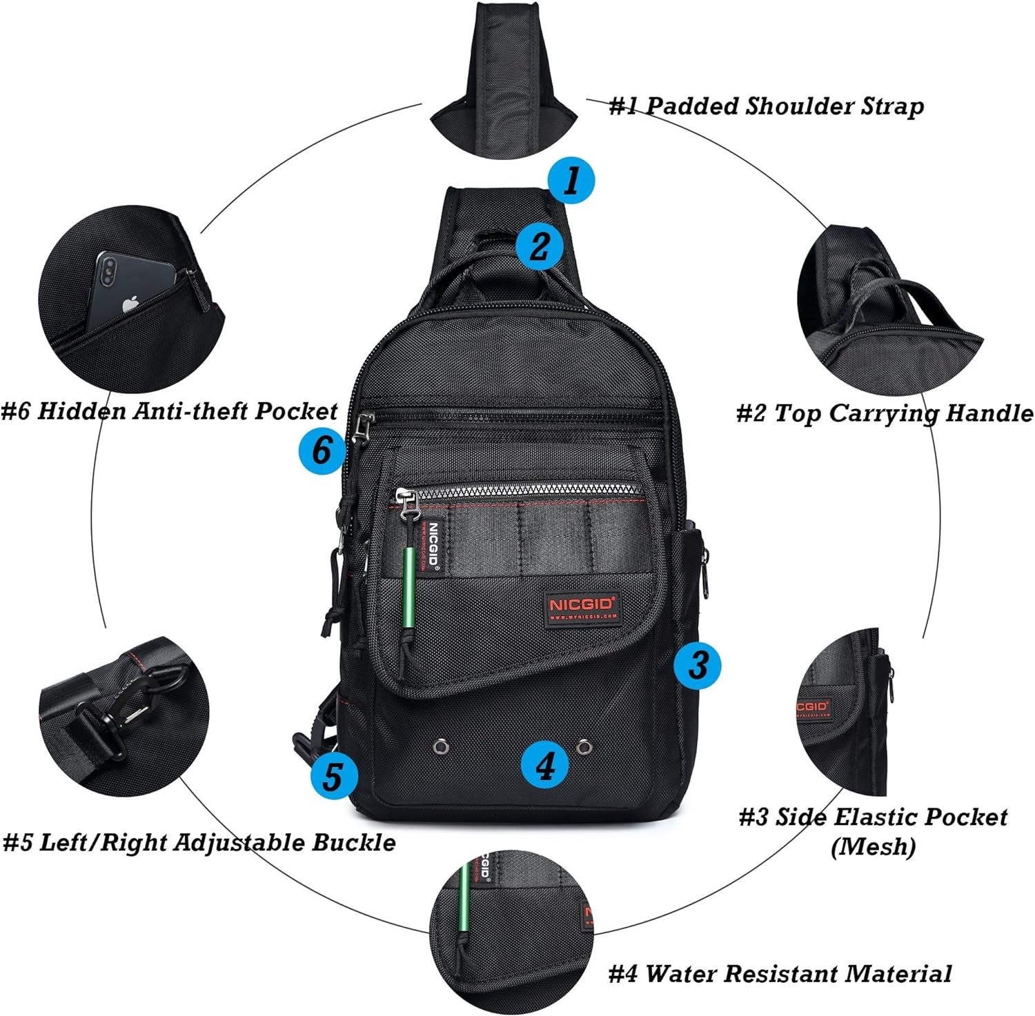 Chest & Shoulder Sling Backpack 