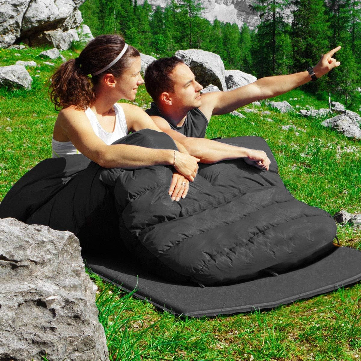 Queen Size Double Sleeping Bag for Camping or Hiking