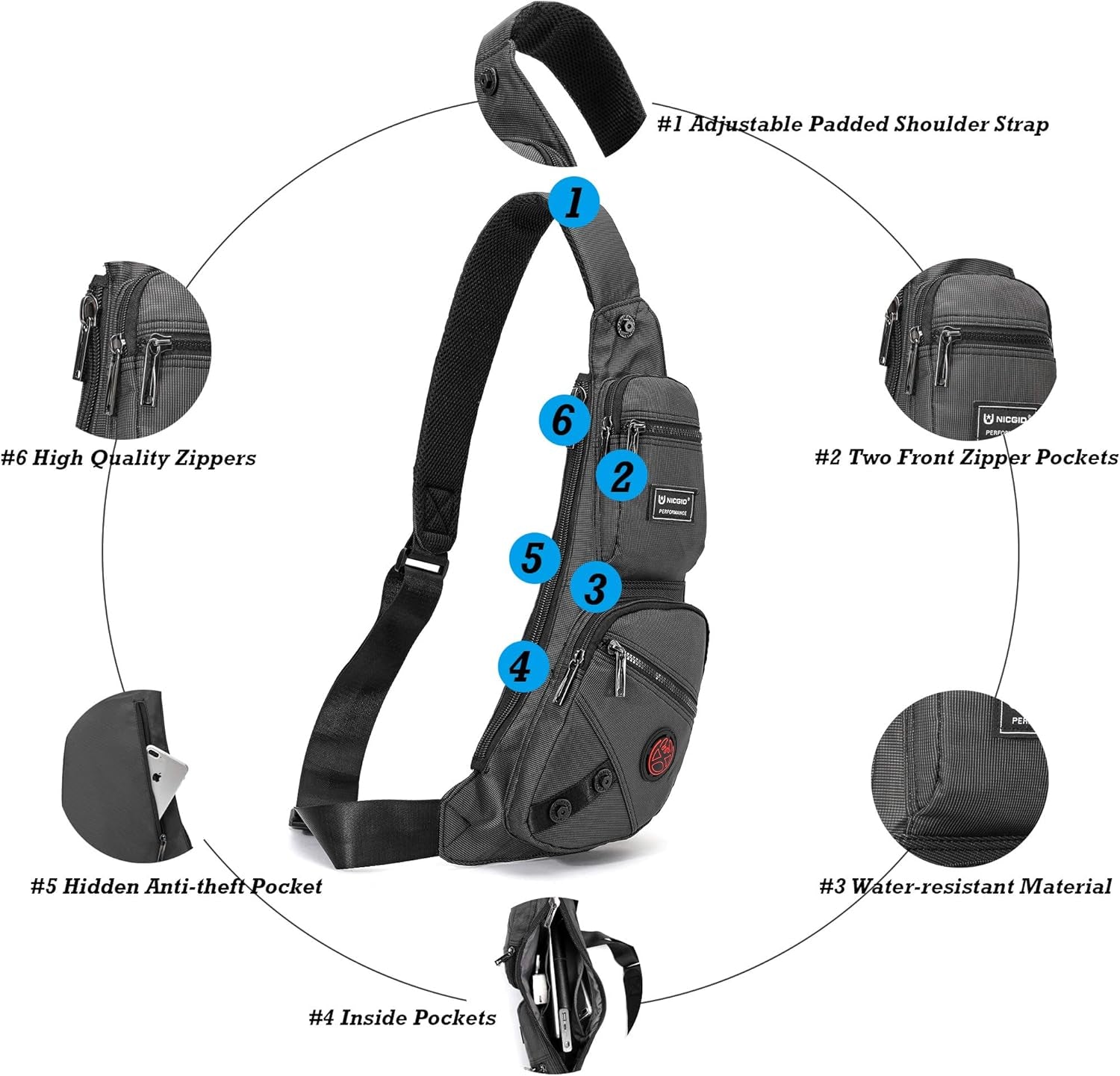 Crossbody Sling Backpack