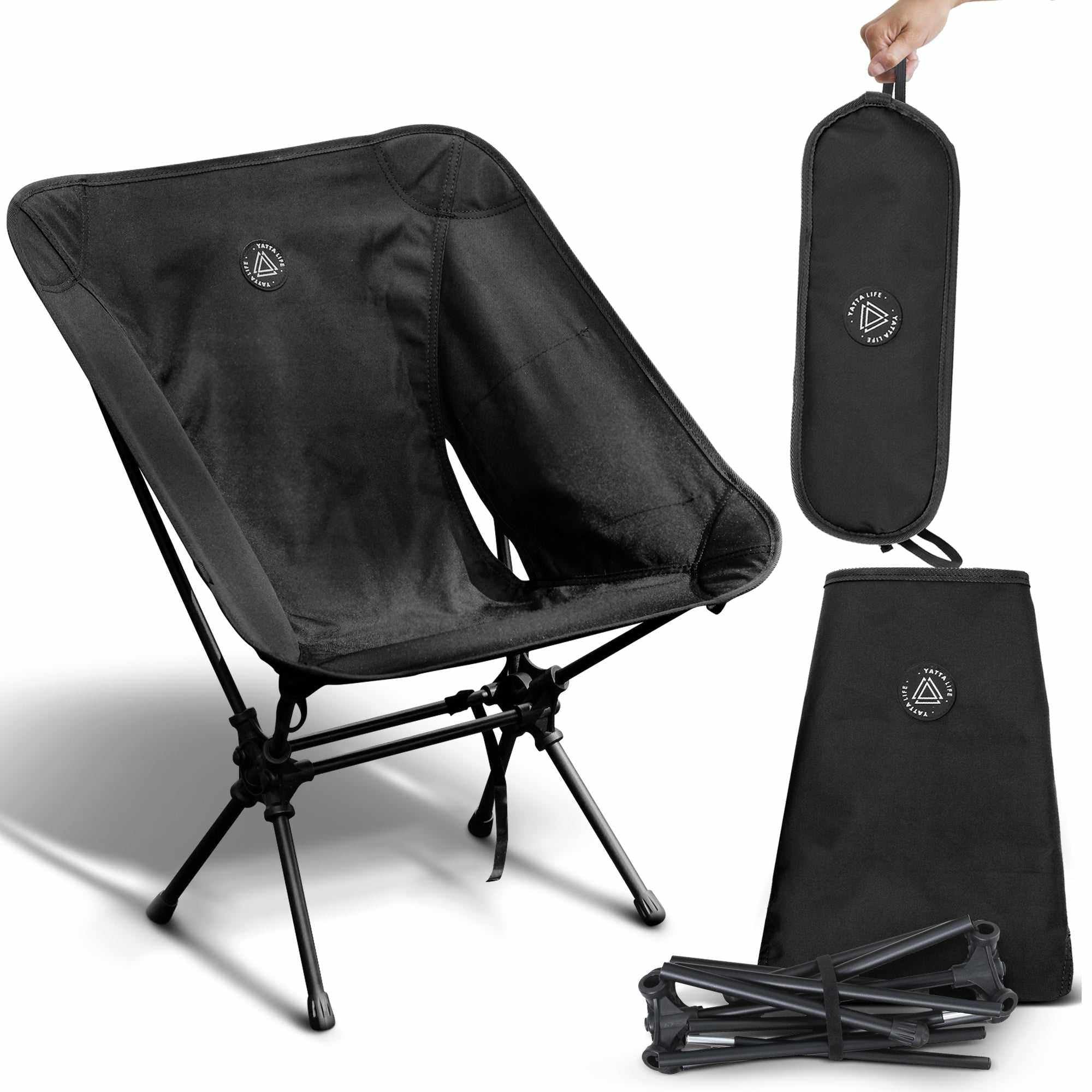 Ultralight Low Back Folding Camping Chair with Storage Pouch